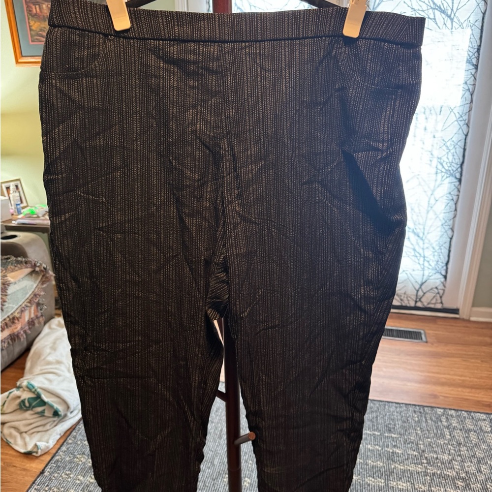 Alfred Dunner Women's Black Pinstripe Trousers